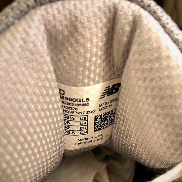 New Balance M990V5 Grey - 8.5 New with Box - Picture 6 of 9